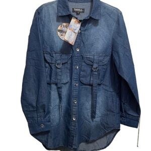 Thrill Women's Blue Button Down Shirt